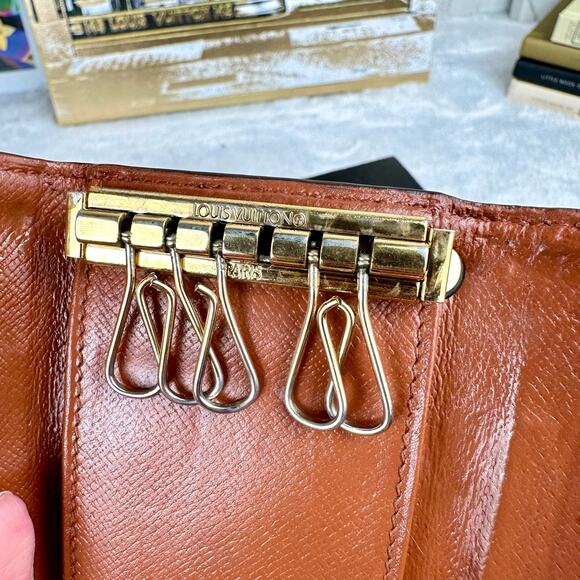 Louis Vuitton 5 key holder keychain Key Cles wallet VINTAGE custom - Picture 10 of 12